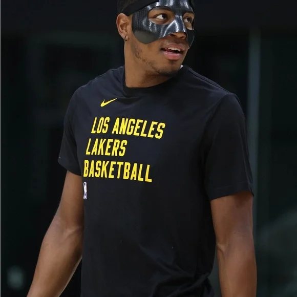 Nike Black and Yellow Lakers Basketball Tee